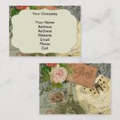 Paris Frankrijk Antiek kunstwerk Collage Eiffel Fr Visitekaartje (Voorkant / Achterkant)