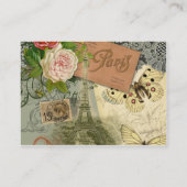 Paris Frankrijk Antiek kunstwerk Collage Eiffel Fr Visitekaartje (Achterkant)