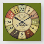 Paris Frankrijk Antiek Vierkante Klok (Voorkant)