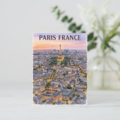 Paris Frankrijk Aquarel Reis Schets Briefkaart (Staand voorkant)