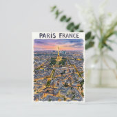 Paris Frankrijk Aquarel Reis Schets  Briefkaart (Staand voorkant)
