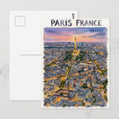 Paris Frankrijk Aquarel Reis Schets  Briefkaart (Voorkant / Achterkant)