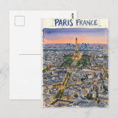Paris Frankrijk Aquarel Reis Schets  Briefkaart (Voorkant / Achterkant)