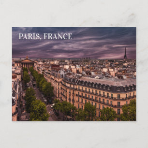 Paris Frankrijk Avond Silhouette Eiffeltoren Foto Briefkaart