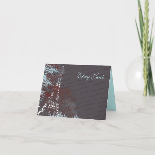 PARIS FRANKRIJK Bat Mitzvah bedankt je kaart (Voorkant)