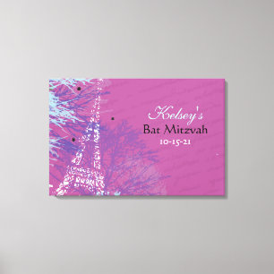 PARIS FRANKRIJK Bat Mitzvah Sign-In Board Canvas Afdruk
