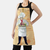 Paris Frankrijk Chef Caricatuur Menu Tekst Schort (Insitu)