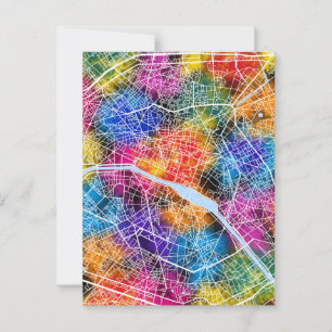 Paris Frankrijk City Map Briefkaart