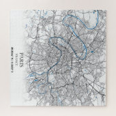 Paris Frankrijk City Map Eenvoudig reizen Legpuzzel (Horizontaal)