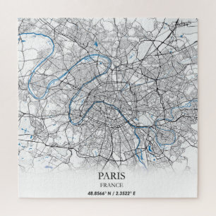 Paris Frankrijk City Map Eenvoudig reizen Legpuzzel