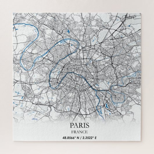 Paris Frankrijk City Map Eenvoudig reizen Legpuzzel (Verticaal)