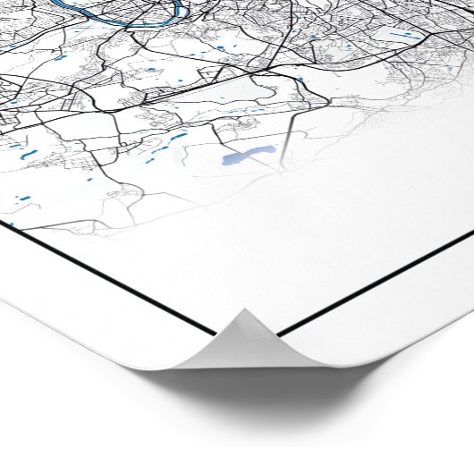 Paris Frankrijk City Map Eenvoudig reizen Poster (Hoek)