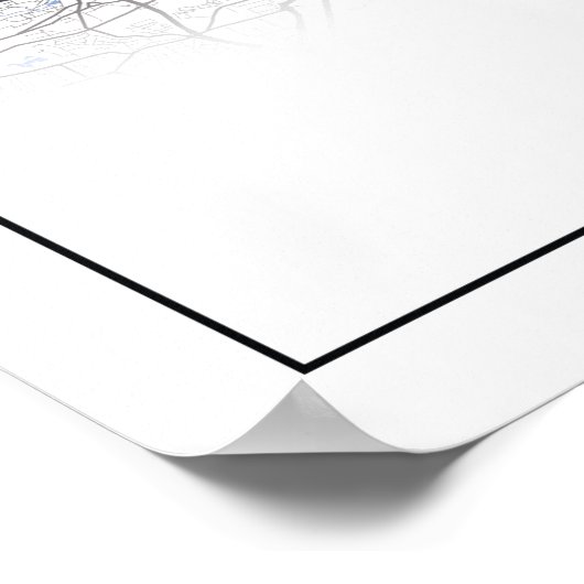 Paris Frankrijk City Map Eenvoudig reizen Poster (Hoek)