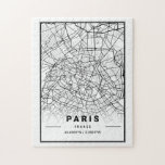 Paris Frankrijk City Map | Moderne minimalistische Legpuzzel<br><div class="desc">Cool modern minimalist city map art. Parijs Frankrijk</div>