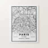 Paris Frankrijk City Map | Moderne minimalistische Legpuzzel (Verticaal)