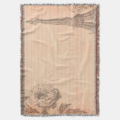Paris Frankrijk Eifel Tower Shabby Chic Throw Blan Deken (Voorkant Verticaal)