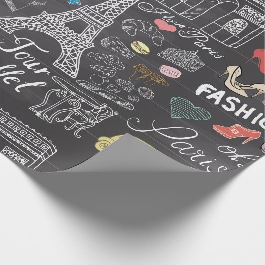 Paris Frankrijk Eiffel Tower Cadeaupapier (Hoek)