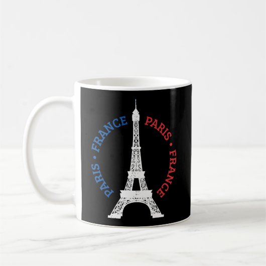 Paris Frankrijk Eiffel Tower French Flag Souvenir Koffiemok (Links)