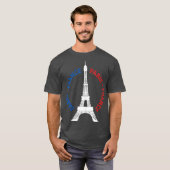 Paris Frankrijk Eiffel Tower French Flag Souvenir T-shirt (Voorkant volledig)
