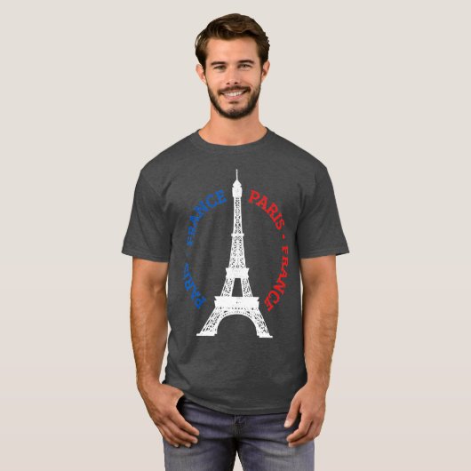 Paris Frankrijk Eiffel Tower French Flag Souvenir T-shirt (Voorkant volledig)