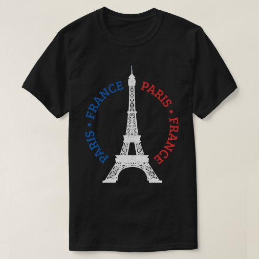 Paris Frankrijk Eiffel Tower French Flag Souvenir  T-shirt (Design voorkant)