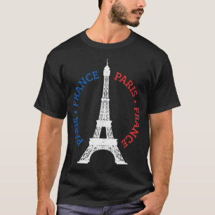 Paris Frankrijk Eiffel Tower French Flag Souvenir  T-shirt