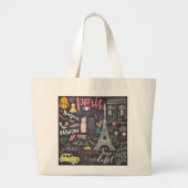 Paris Frankrijk Eiffel Tower Grote Tote Bag (Voorkant)