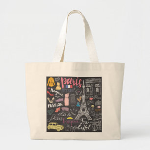 Paris Frankrijk Eiffel Tower Grote Tote Bag
