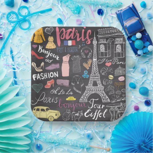 Paris Frankrijk Eiffel Tower Papieren Bordje (Feest)