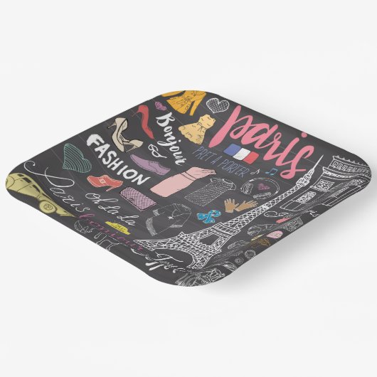 Paris Frankrijk Eiffel Tower Papieren Bordje (Gebogen)