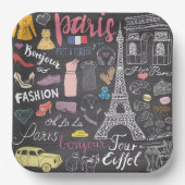 Paris Frankrijk Eiffel Tower Papieren Bordje (Voorkant)