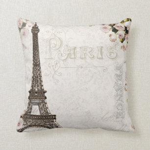 Paris Frankrijk Eiffel Tower Pink Roses Glamour Kussen