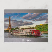Paris Frankrijk Eiffel Tower Seine Briefkaart (Voorkant)