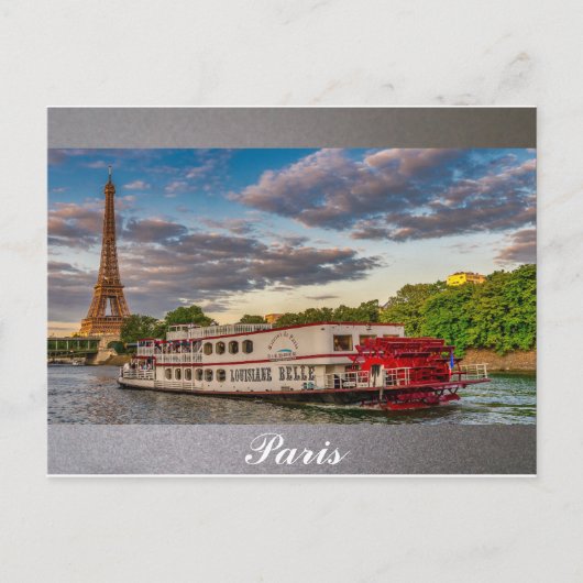 Paris Frankrijk Eiffel Tower Seine Briefkaart (Voorkant)