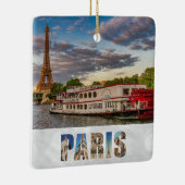 Paris Frankrijk Eiffel Tower Seine Keramisch Ornament (Rechts)