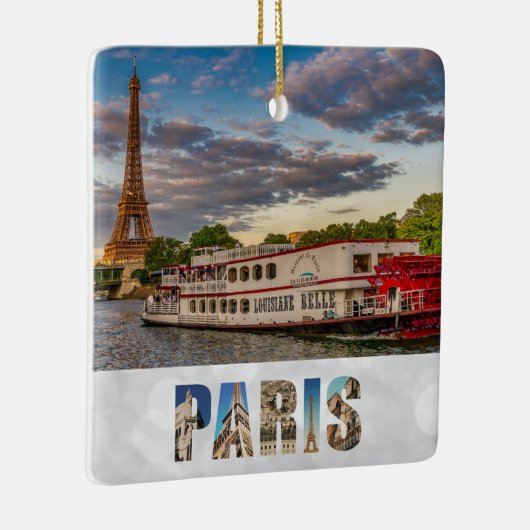 Paris Frankrijk Eiffel Tower Seine Keramisch Ornament (Rechts)