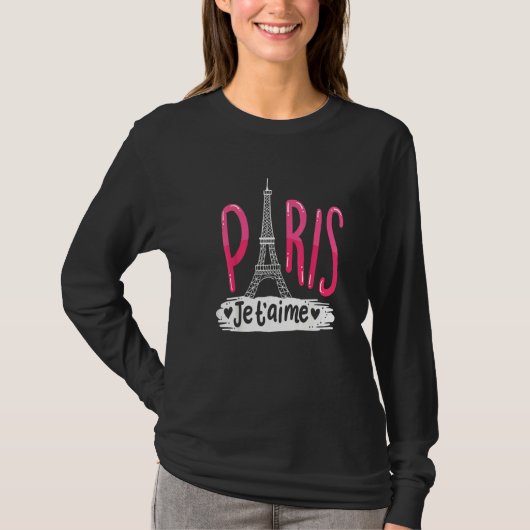 Paris Frankrijk Eiffel Tower T-shirt (Voorkant)
