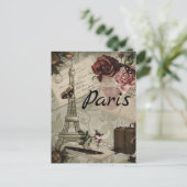 Paris Frankrijk Eiffel Tower Travel collage briefk Briefkaart (Staand voorkant)