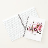 Paris Frankrijk Eiffel Tower Vintange Lamp Bicycle Notitieboek (Binnen)