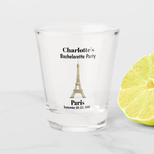 Paris Frankrijk Eiffeltoren Bruidsfeest Favoriet Shot Glas (Voorkant)