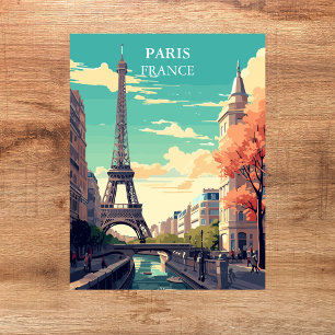 Paris, Frankrijk Eiffeltoren Illustratie Briefkaart
