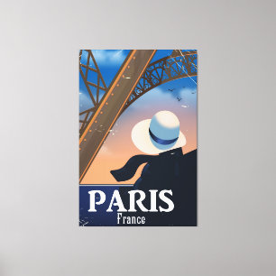 Paris Frankrijk Eiffeltoren reisposter Canvas Afdruk
