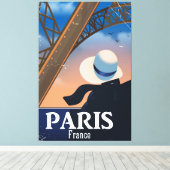 Paris Frankrijk Eiffeltoren reisposter Canvas Afdruk (Insitu (Houten vloer))