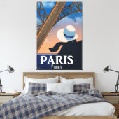 Paris Frankrijk Eiffeltoren reisposter Canvas Afdruk (Insitu (Slaapkamer))