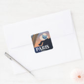 Paris Frankrijk Eiffeltoren reisposter Vierkante Sticker (Envelop)