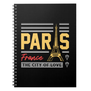 Paris Frankrijk Eiffeltoren Retro Reistypeografie Notitieboek