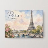 Paris Frankrijk Eiffeltoren rivier Seine Button (Voorkant)