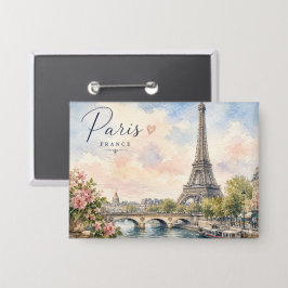 Paris Frankrijk Eiffeltoren rivier Seine  Button
