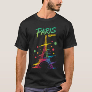Paris Frankrijk Eiffeltoren Souvenir Toerist Regen T-shirt