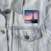Paris Frankrijk eiffeltoren Vierkante Button 5,1 Cm (In situ)